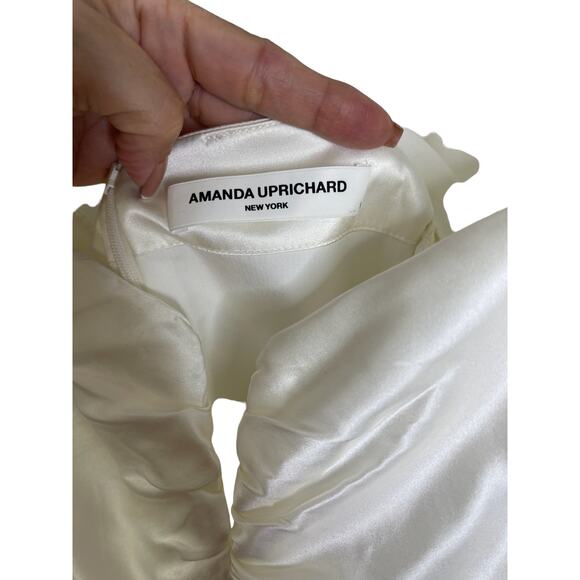 Amanda Uprichard Santucci Silk Dress Ruched Smocked Cocktail Party Bridal Small - Picture 9 of 11